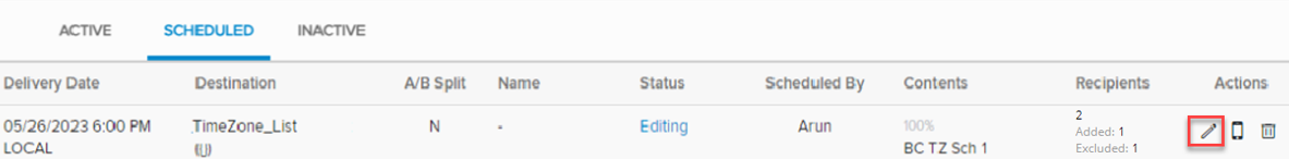 editing scheduled message